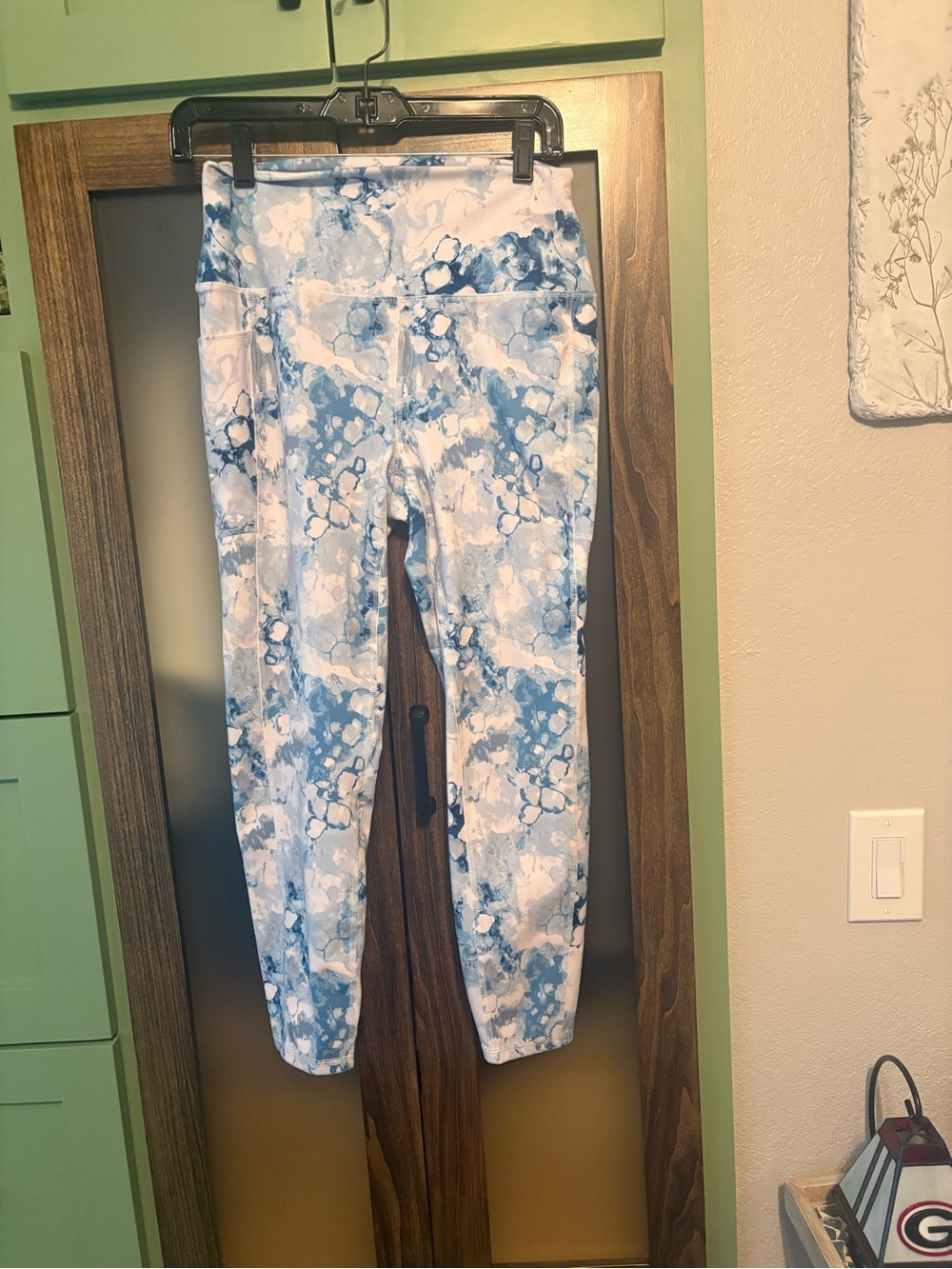 RBX Blue and White Marble Performance Leggings